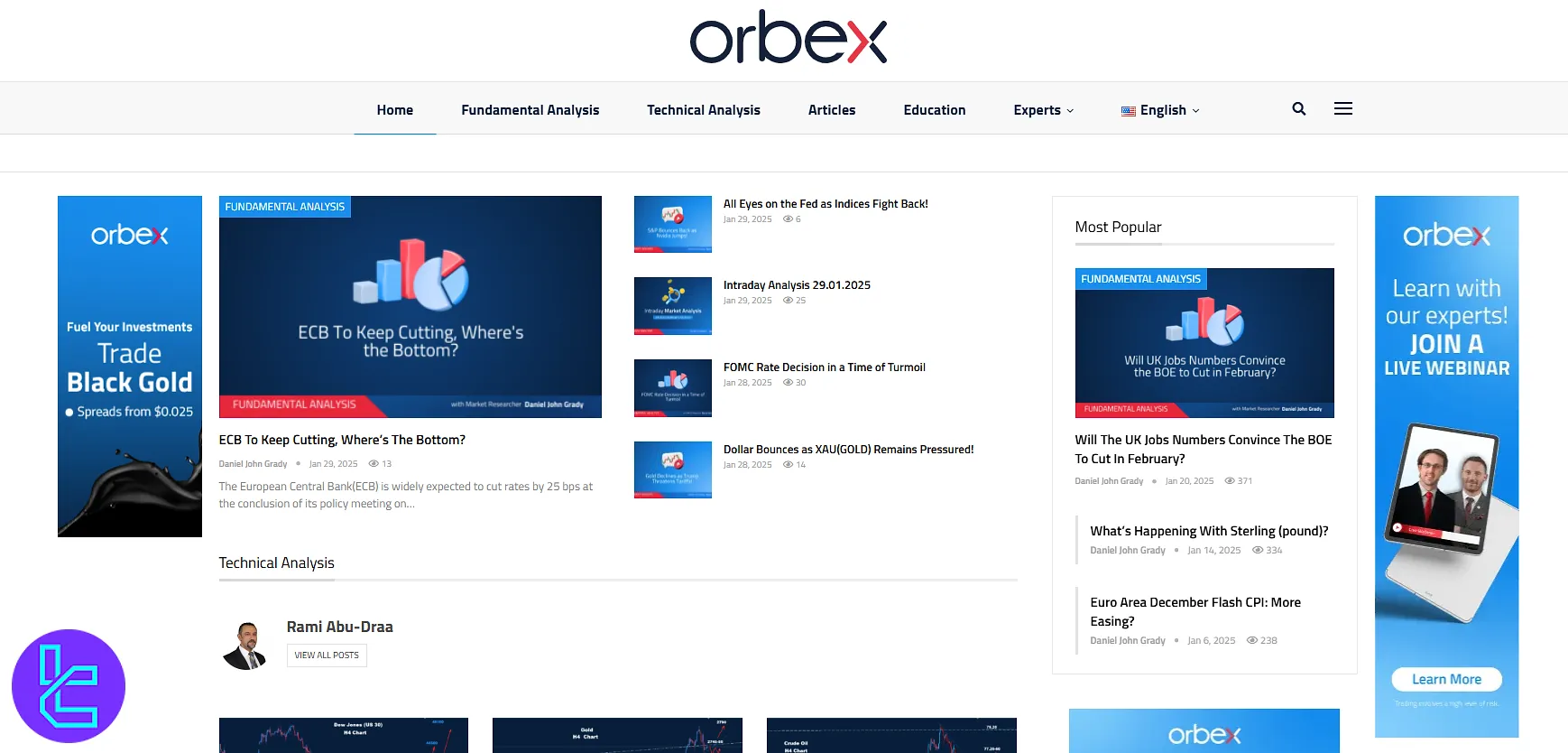 Orbex analysis blog available via the Dashboard