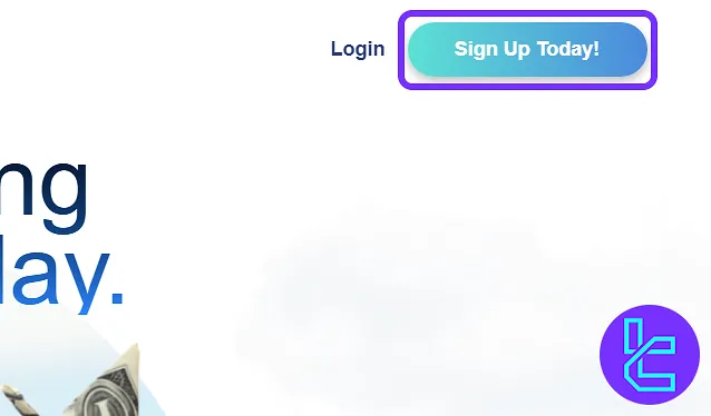 BluSky sign-up interface access through the website