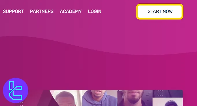 Homepage interface of the OneUp Trader with the sign-up access