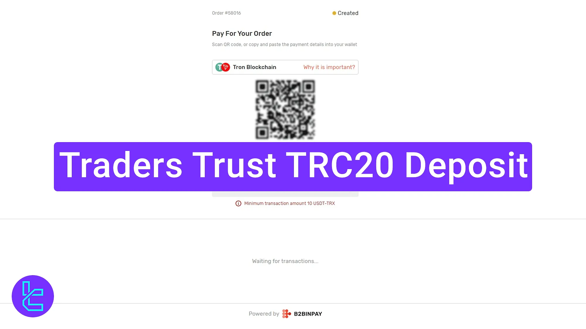 Traders Trust TRC20 Deposit 2025 [3-Step Instant Funding Guide]