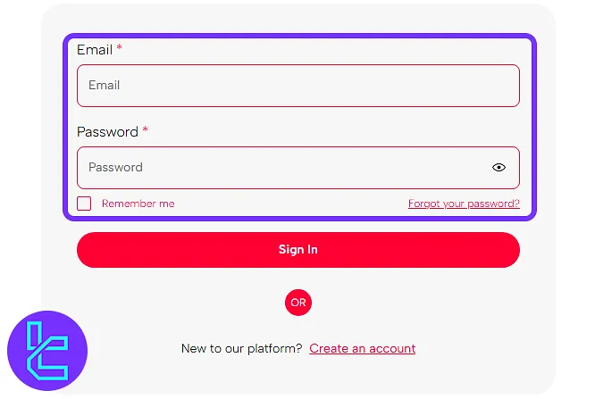 Fuze Traders login page to access the created account in the Fuze Traders