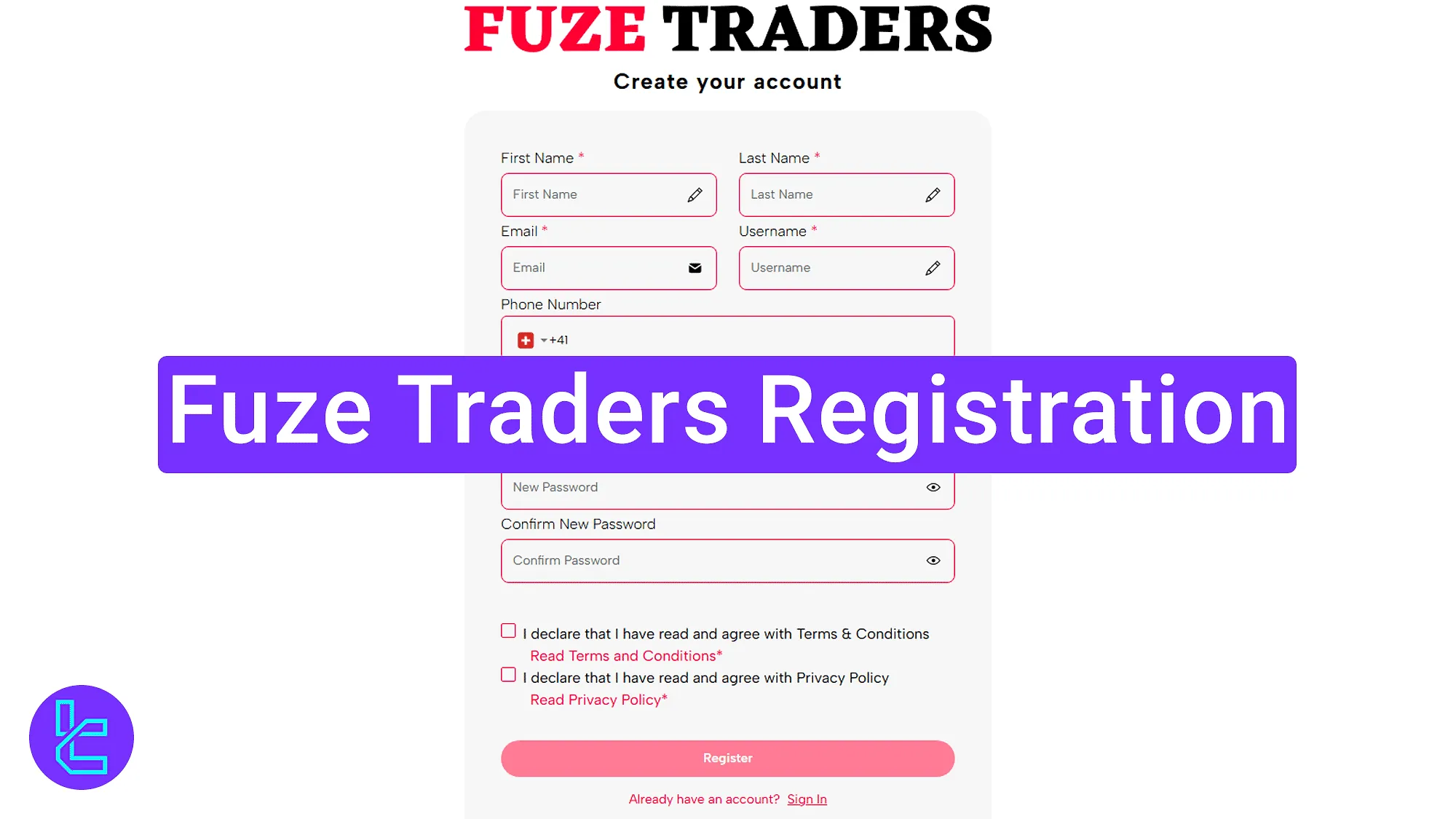 Fuze Traders sign-up tutorial and user onboarding process