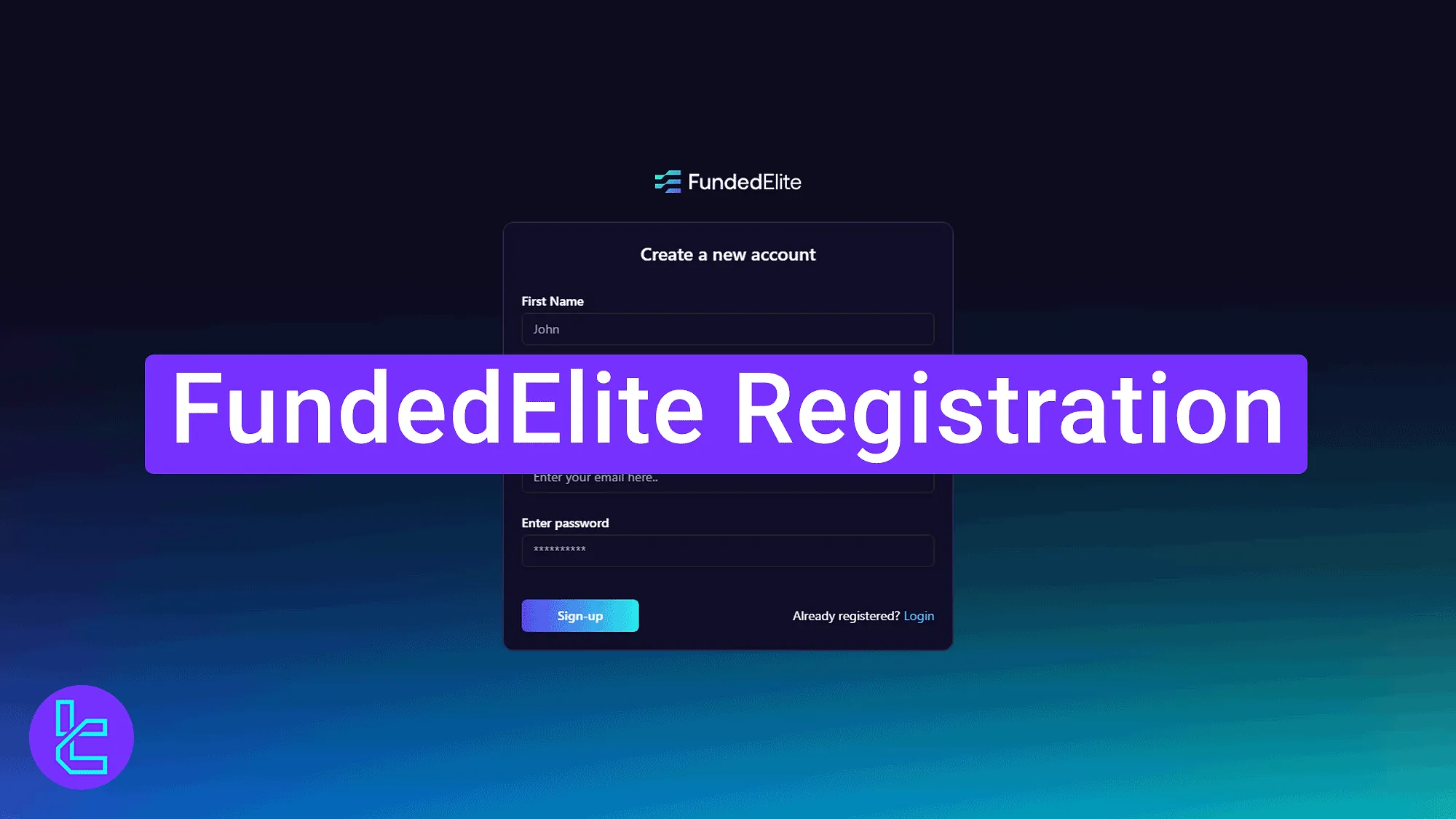 FundedElite account setup and sign-up process