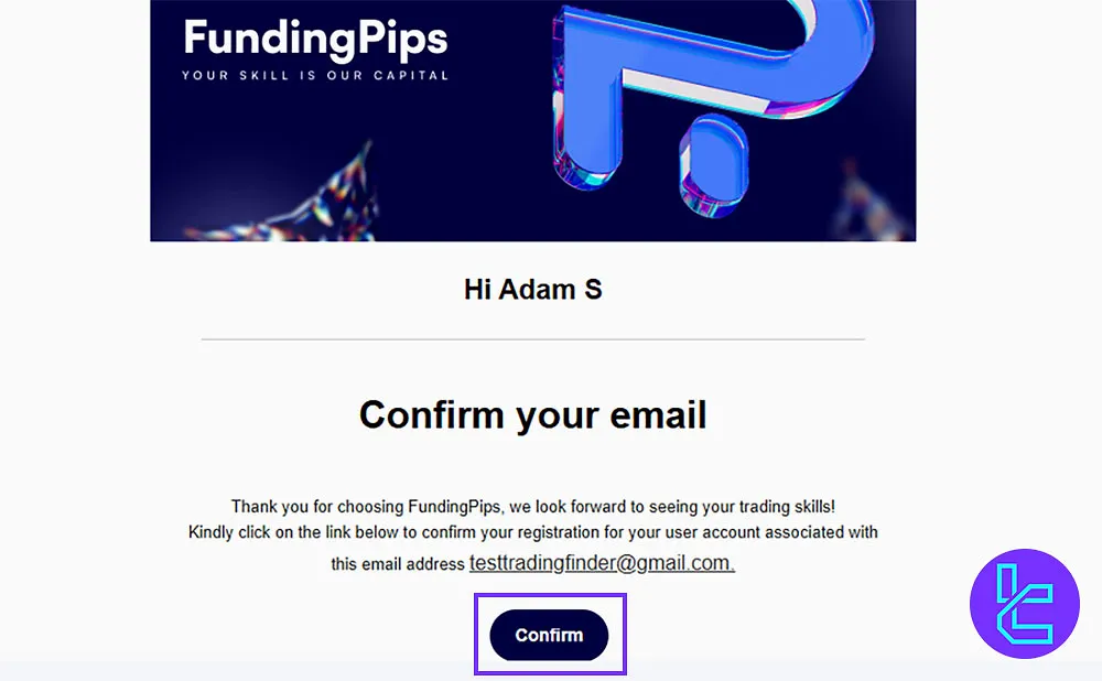 Email Verification Required for FundingPips Signup