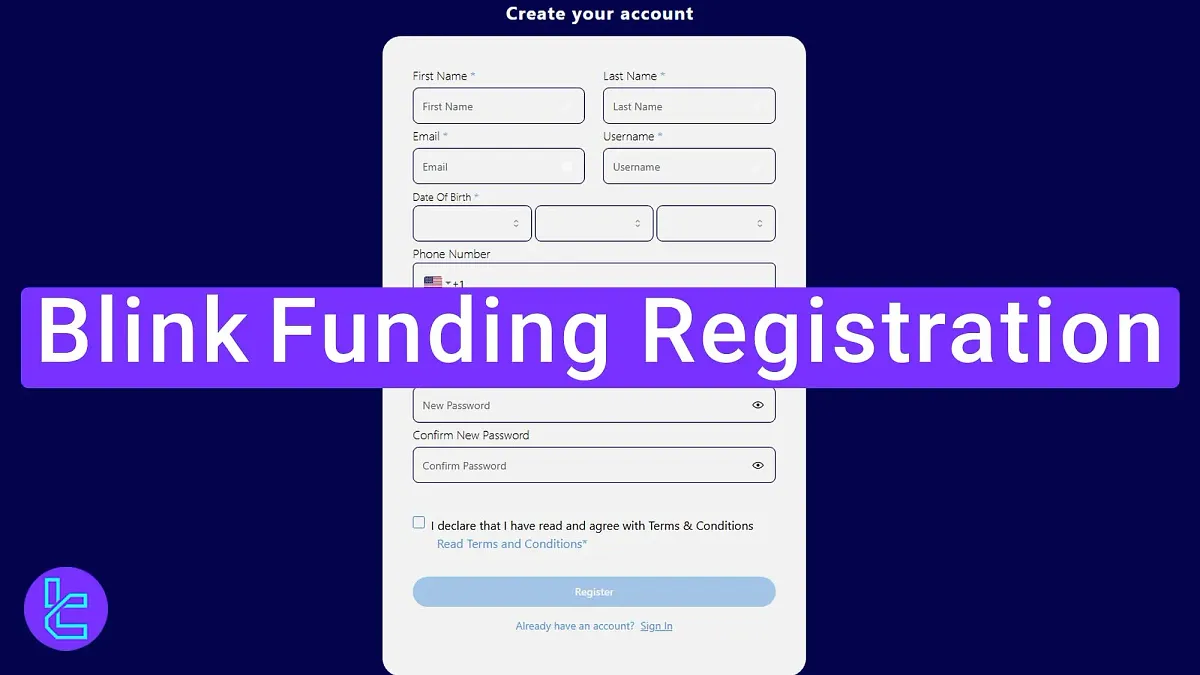 Blink Funding Registration - Sign up with Email & Username [2 Steps] 2025