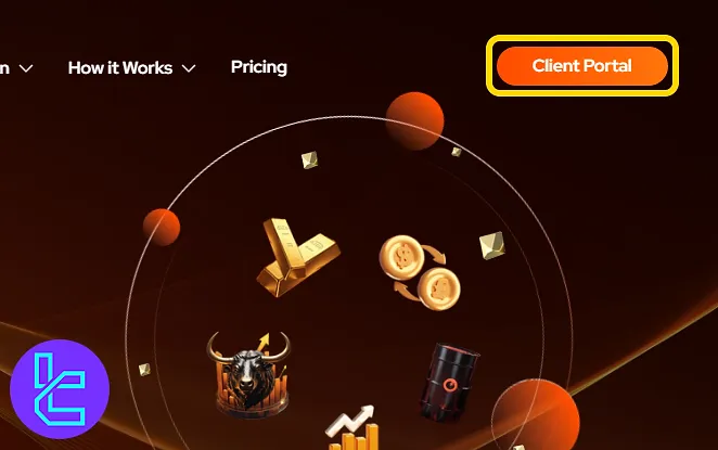 Sieg Fund homepage with "Client Portal" option for creating new accounts