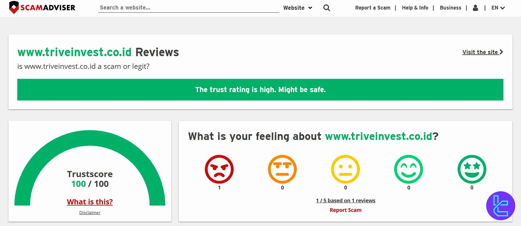Trive Invest on ScamAdviser