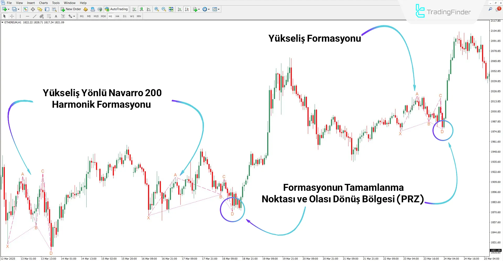 Navarro 200 Harmonik Desen Göstergesi ile Boğa Trend Analizi