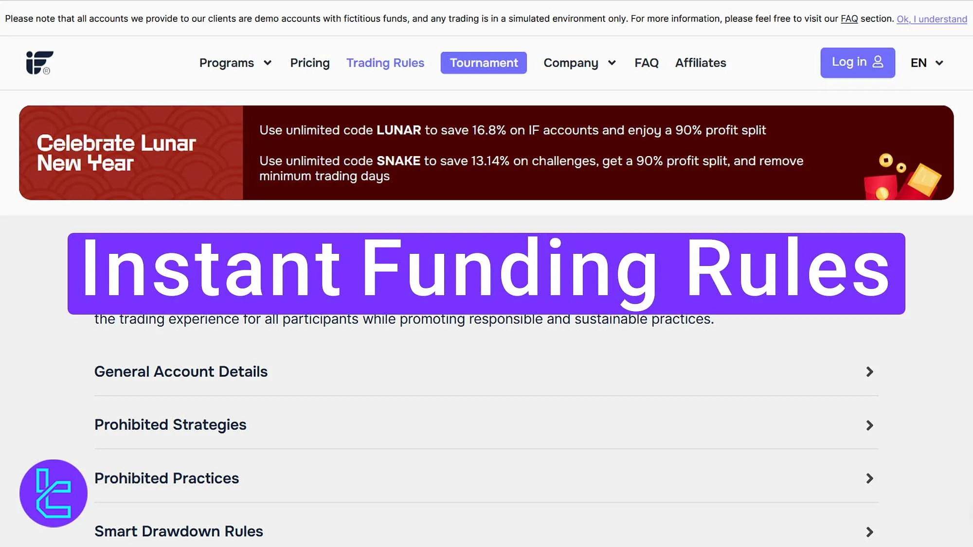 Instant Funding Rules
