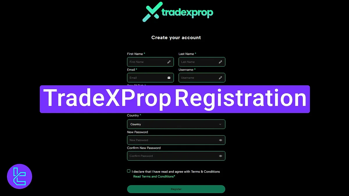 TradeXProp Registration 2025 [3-Step Process, No Phone/Email Verification]