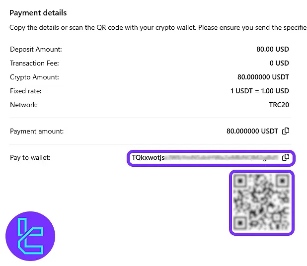 Titan FX TRC20 deposit address