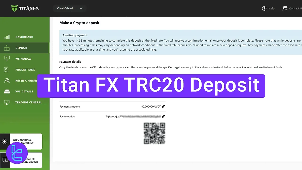 Titan FX TRC20 Deposit 2025 [$40 Minimum Payment Amount]