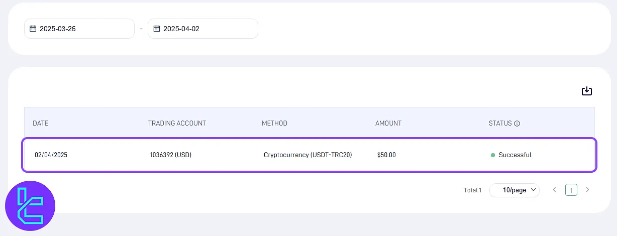 STARTRADER TRC20 payment status tracking