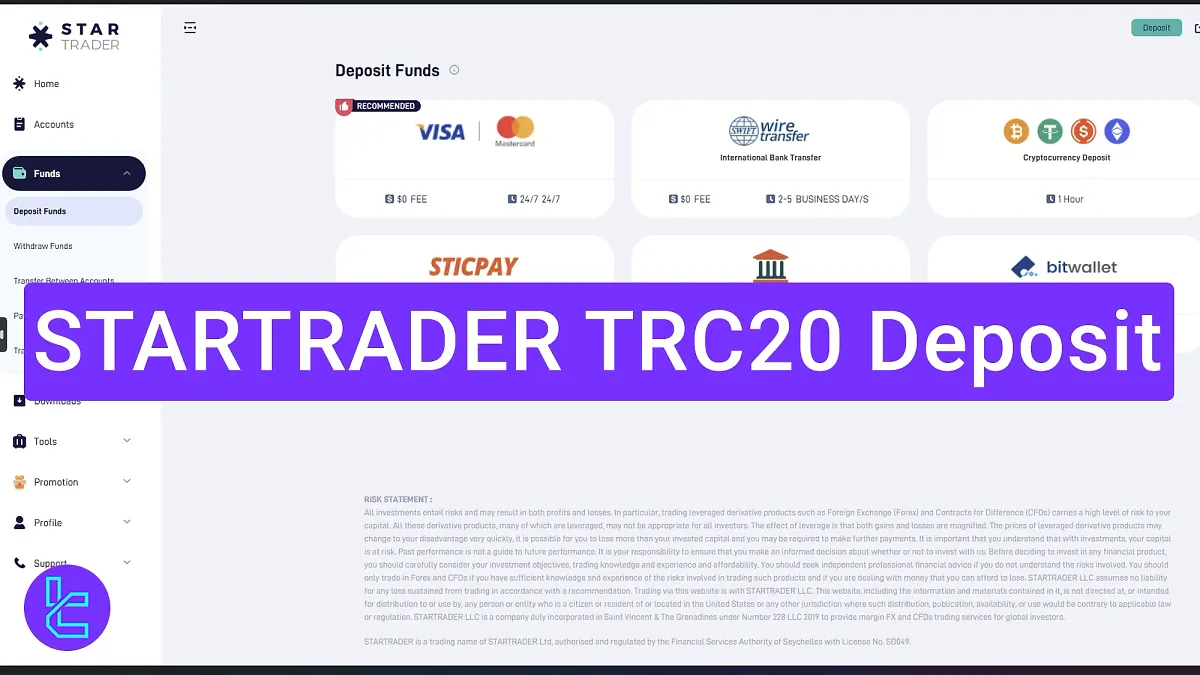 STARTRADER TRC20 Deposit 2025 [$1 USDT Payment Commission]