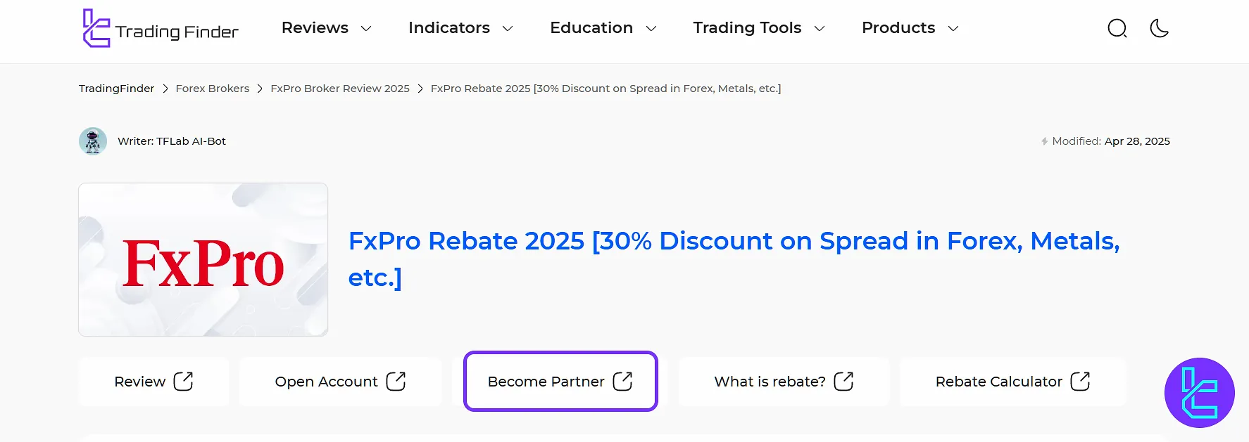 FxPro rebate partnership