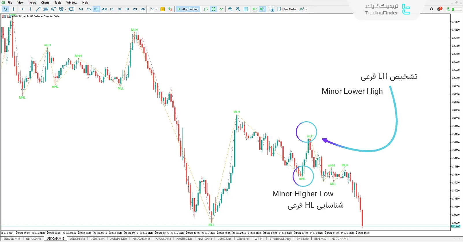 دانلود اندیکاتور زیگزاگ با برچسب (ZigZag with labels) در متاتریدر 5 - رایگان - [تریدینگ فایندر] 2