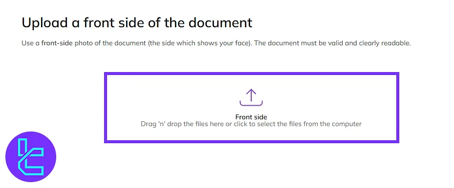 Uploading ID document for Axiory account confirmation
