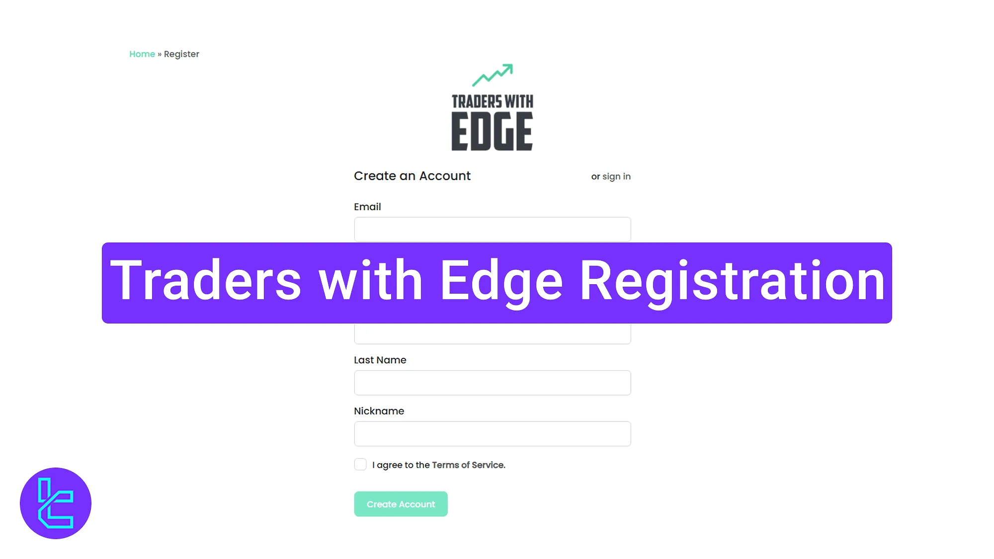 Step-by-step guide for the Traders with Edge sign-up process