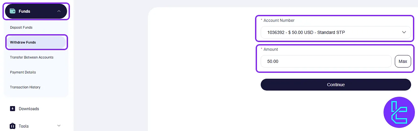 STARTRADER TRC20 transfer process