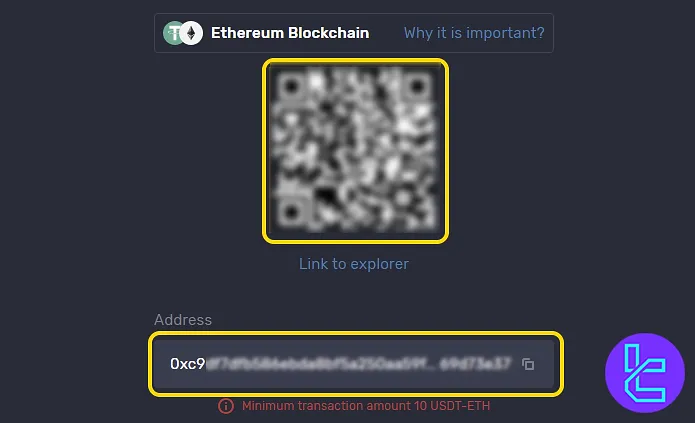 FXTM ERC20 cash-in wallet QR scan