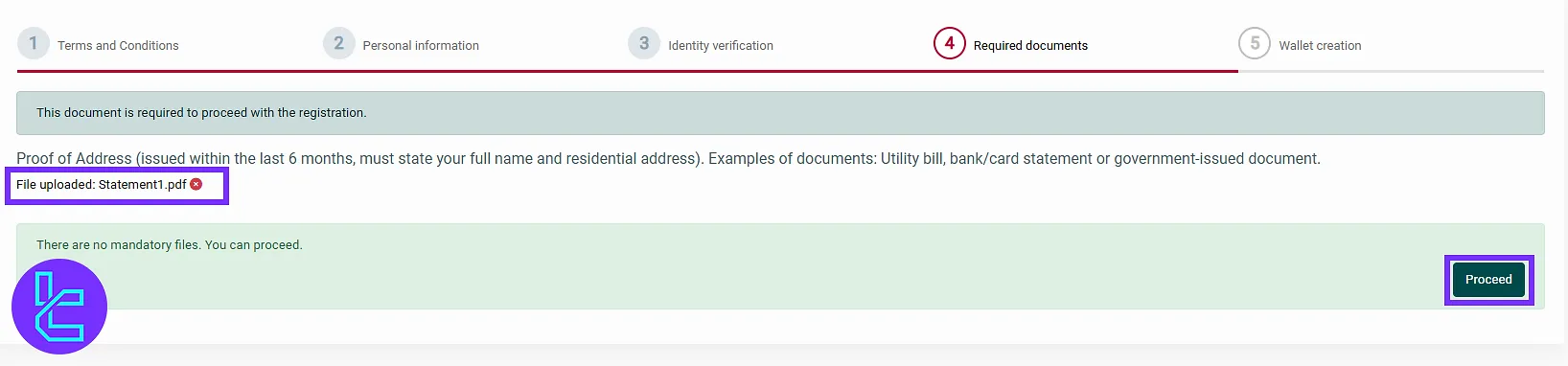 4XC KYC proof of address document upload