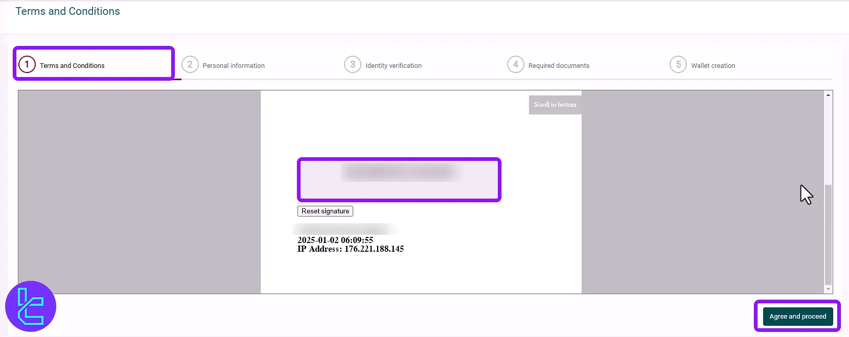 4XC KYC broker agreement signature