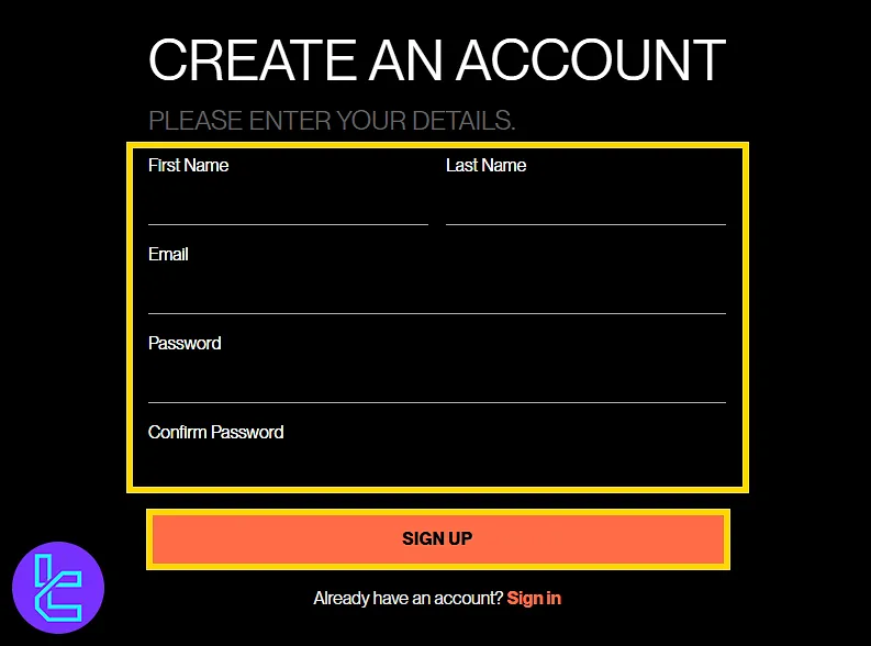 Completing personal info on the Funding Traders sign-up page