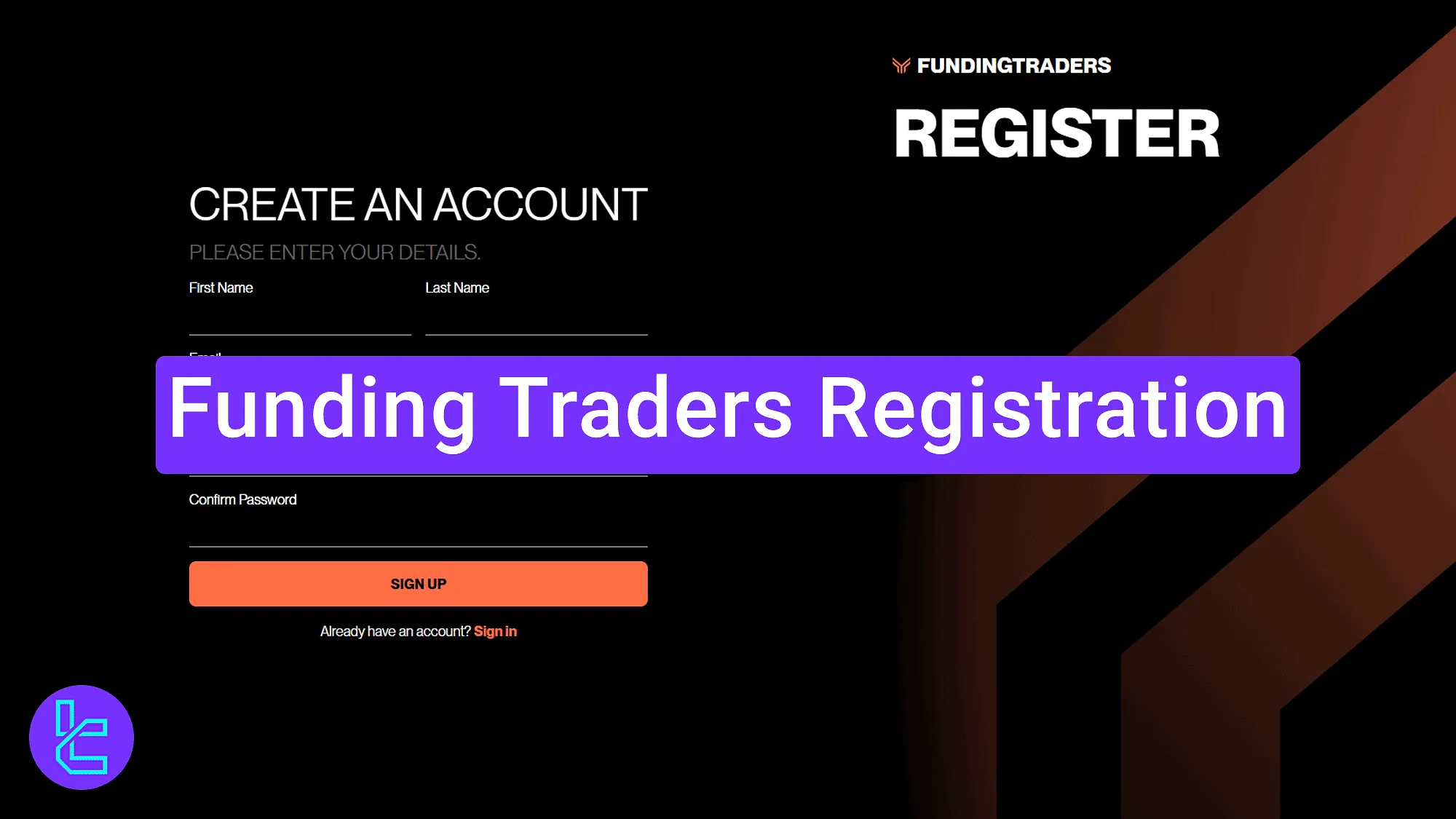 Funding Traders prop account creation steps