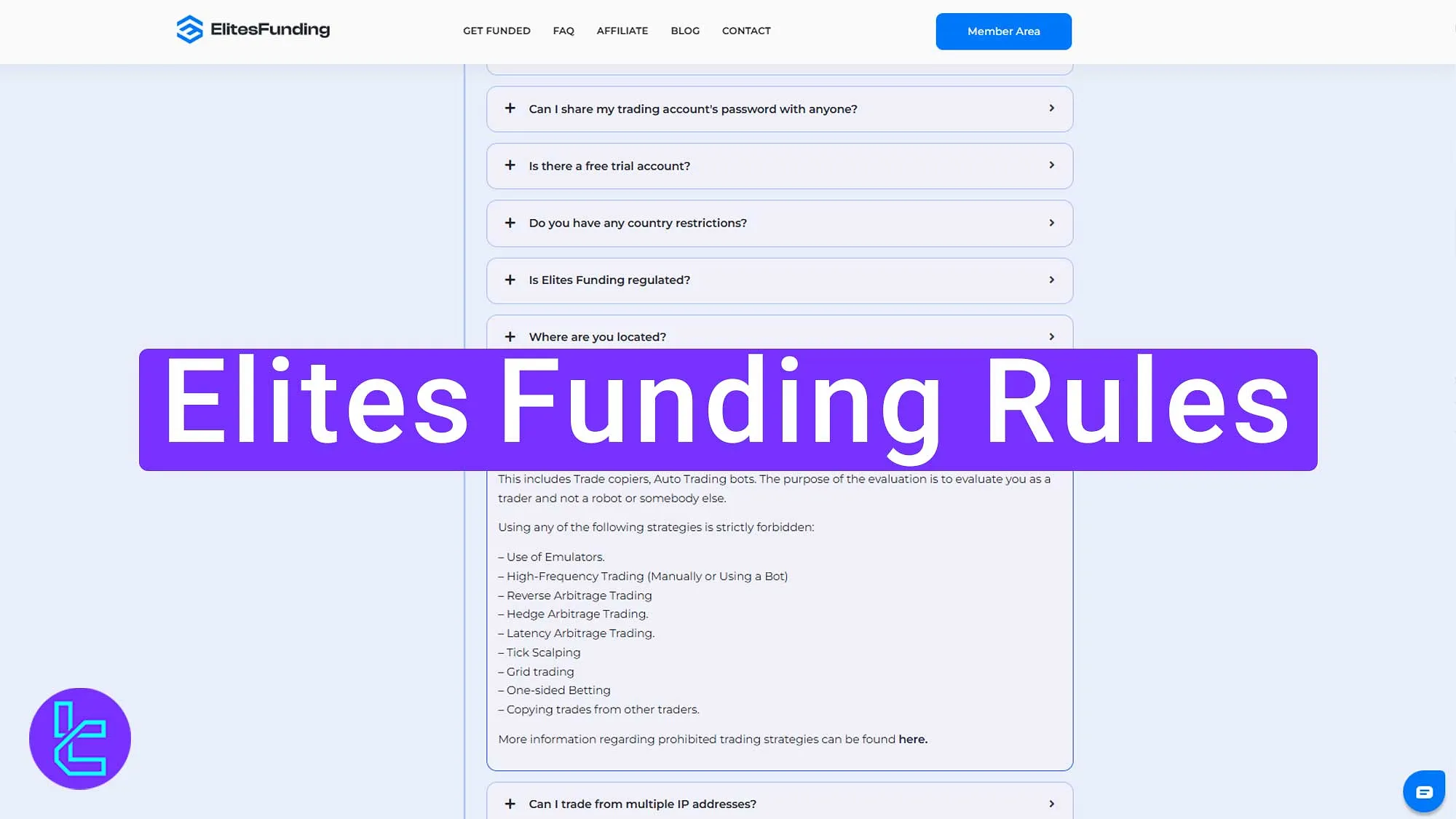 Elites Funding Rules