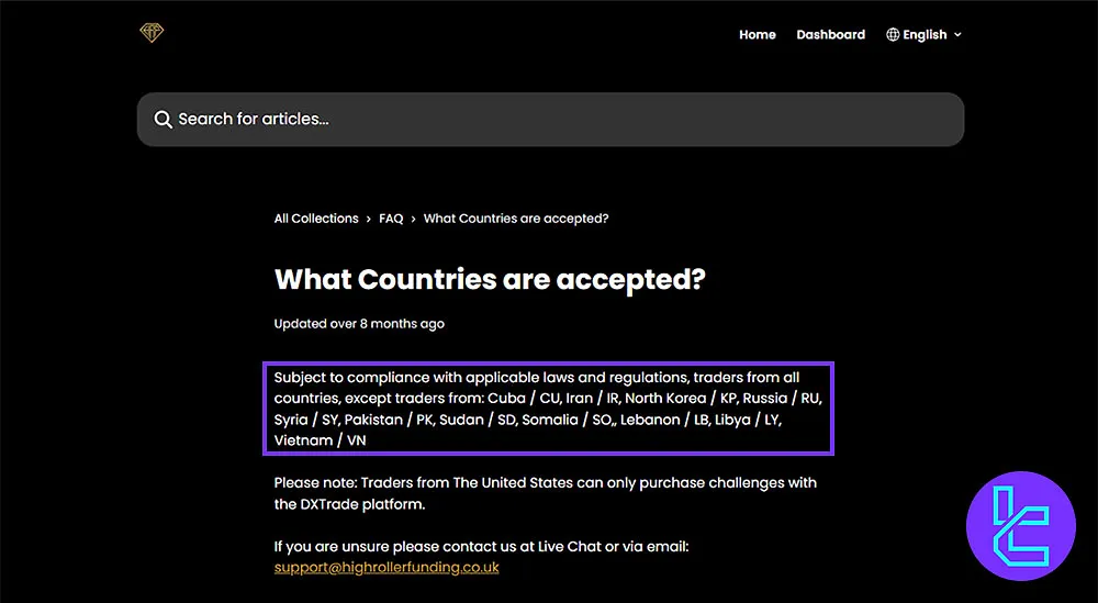 High Roller Funding Banned Countries