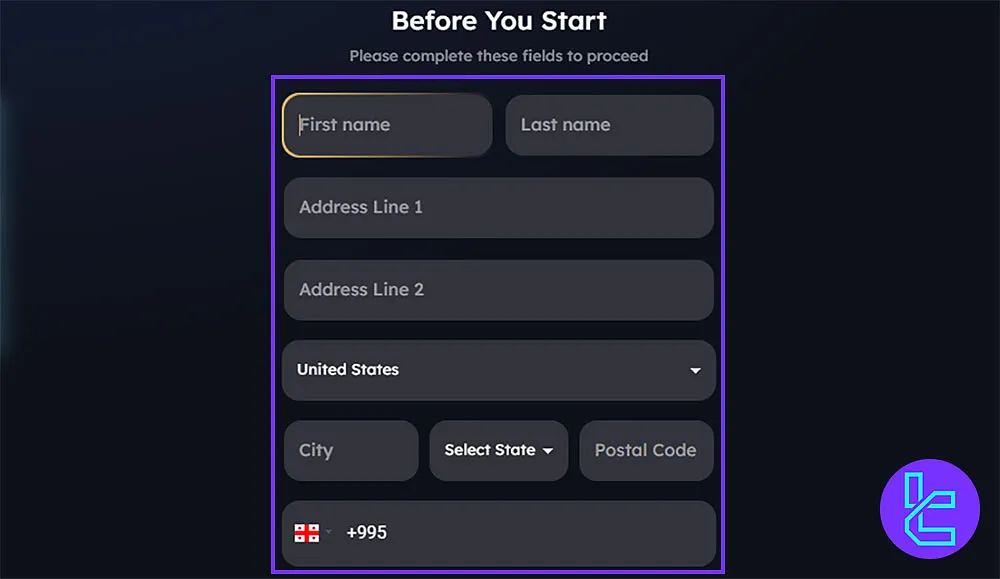MyFundedFutures Personal Info Form