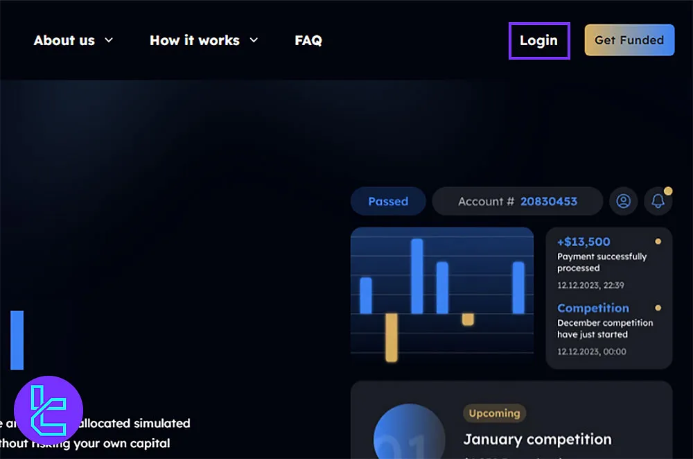 MyFundedFutures Signup Form Navigation