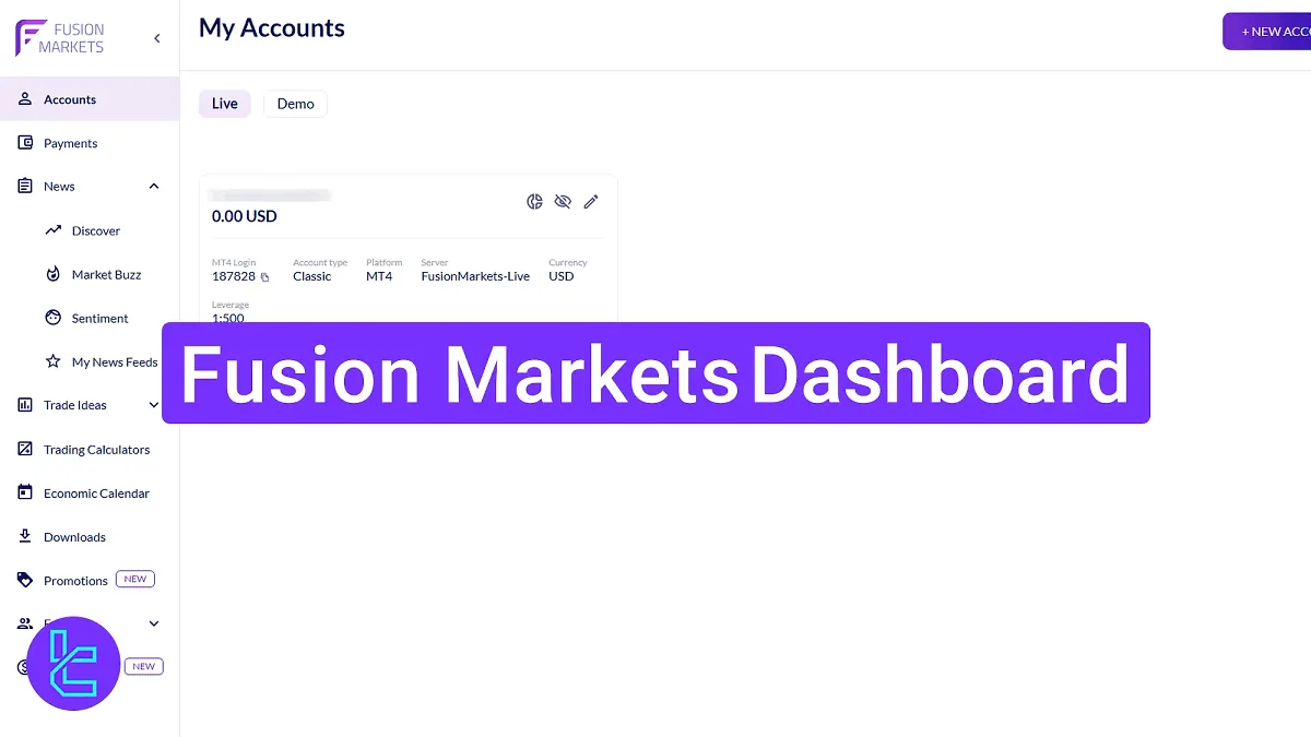 Fusion Markets Dashboard 2025 [11 Key Parts Explanation]
