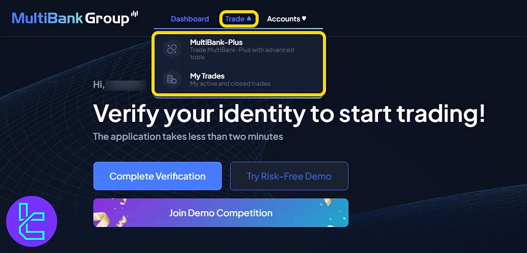 Access panel for the "MultiBank-Plus" trading platform and history