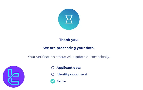 Breakout KYC review status screen after submitting the selfie