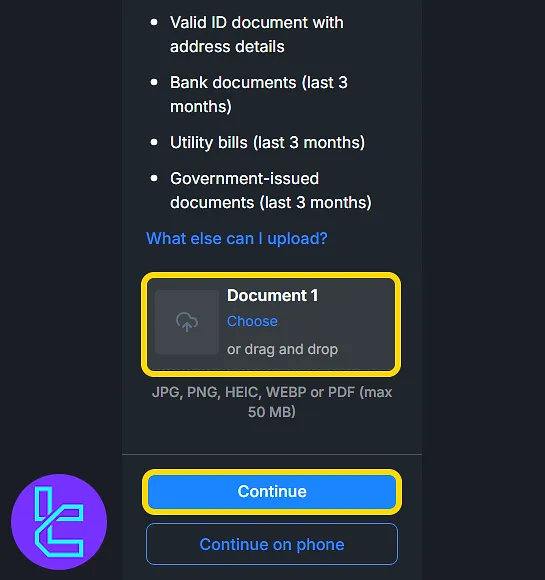 Uploading a proof of address in the My Funded Futures KYC Process
