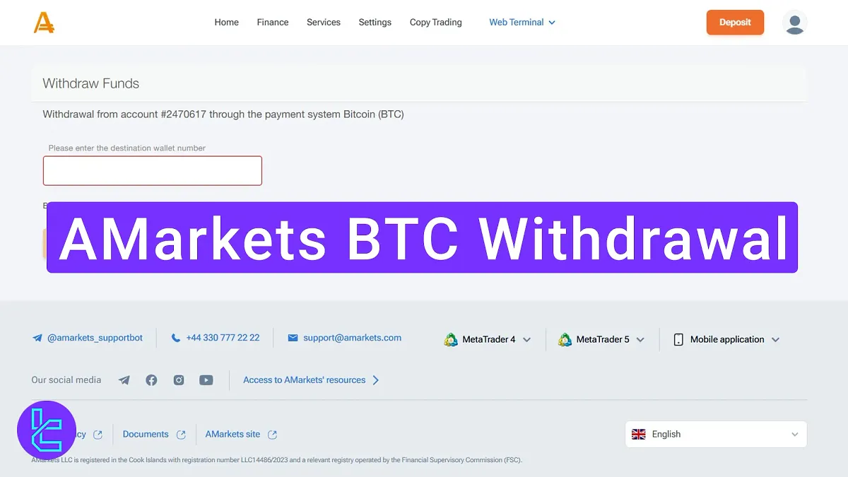 AMarkets BTC Withdrawal 2025 [Up to $30,000, 10-Min Processing]