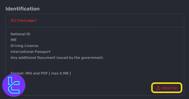 Submitting proof of identity for account confirmation on the Be Funding