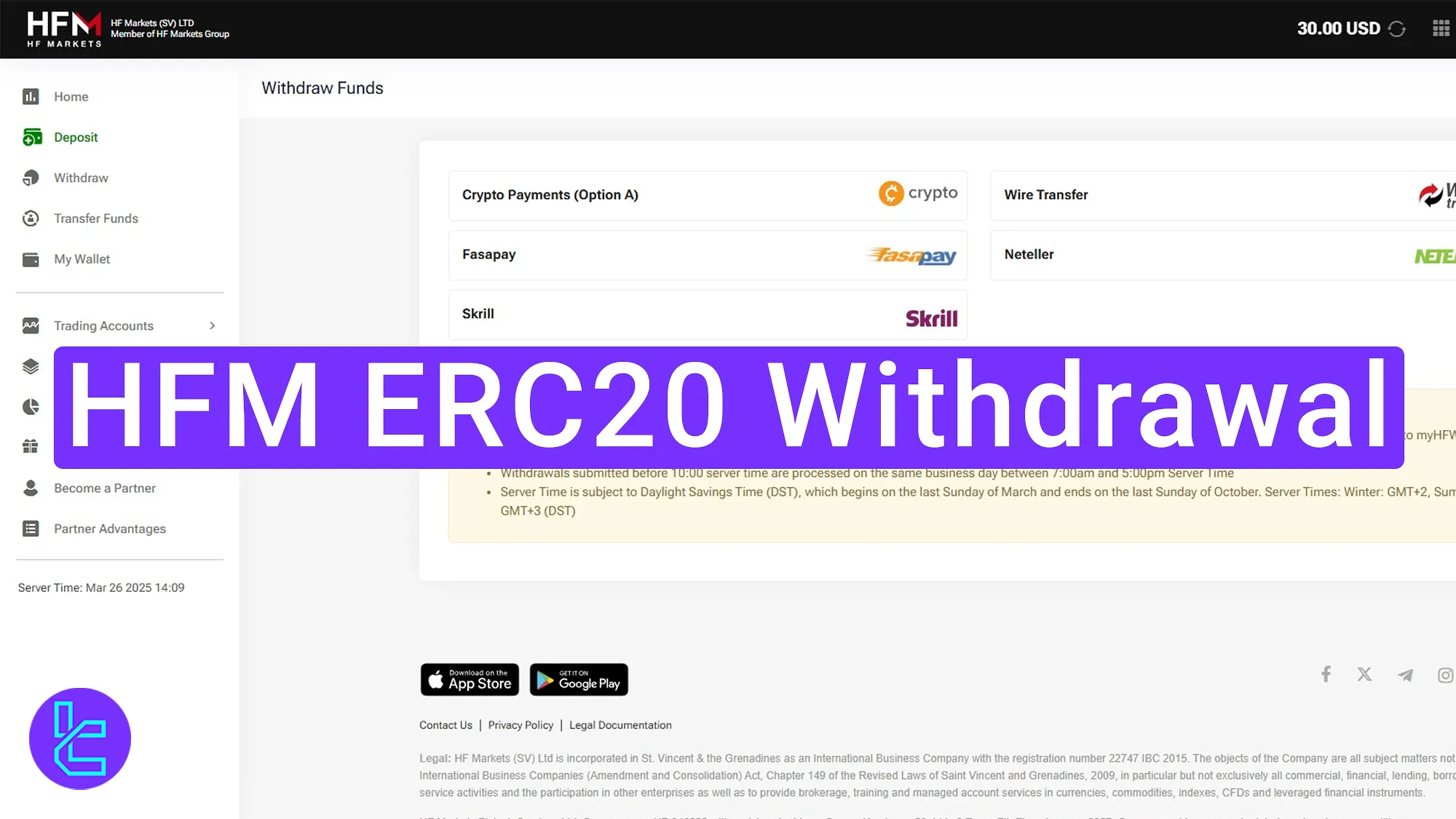 HFM ERC20 payout process