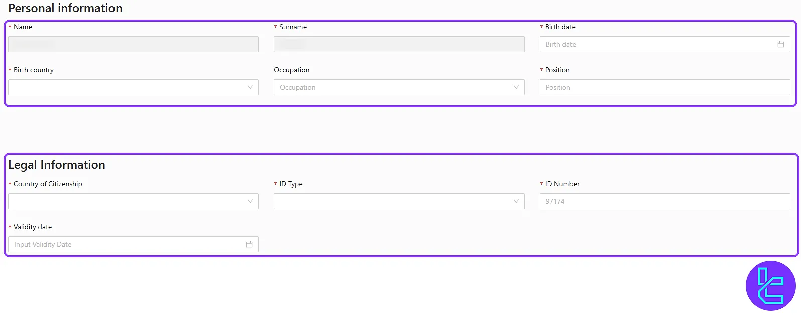 Providing personal information during FXGlobe KYC