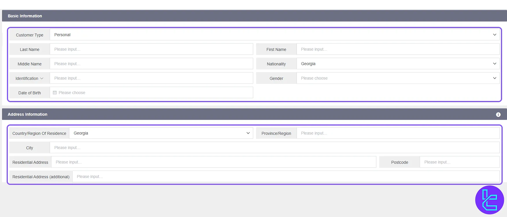 CWG Markets approval process personal details form