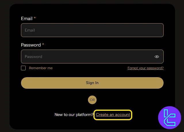 Click Create Account to start High Roller Funding set up