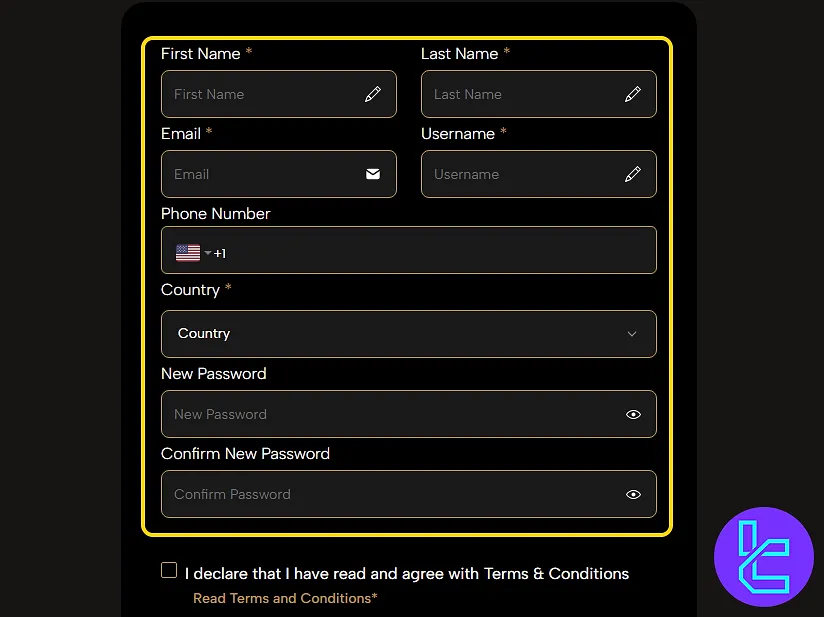 Fill out personal information for High Roller Funding sign-up