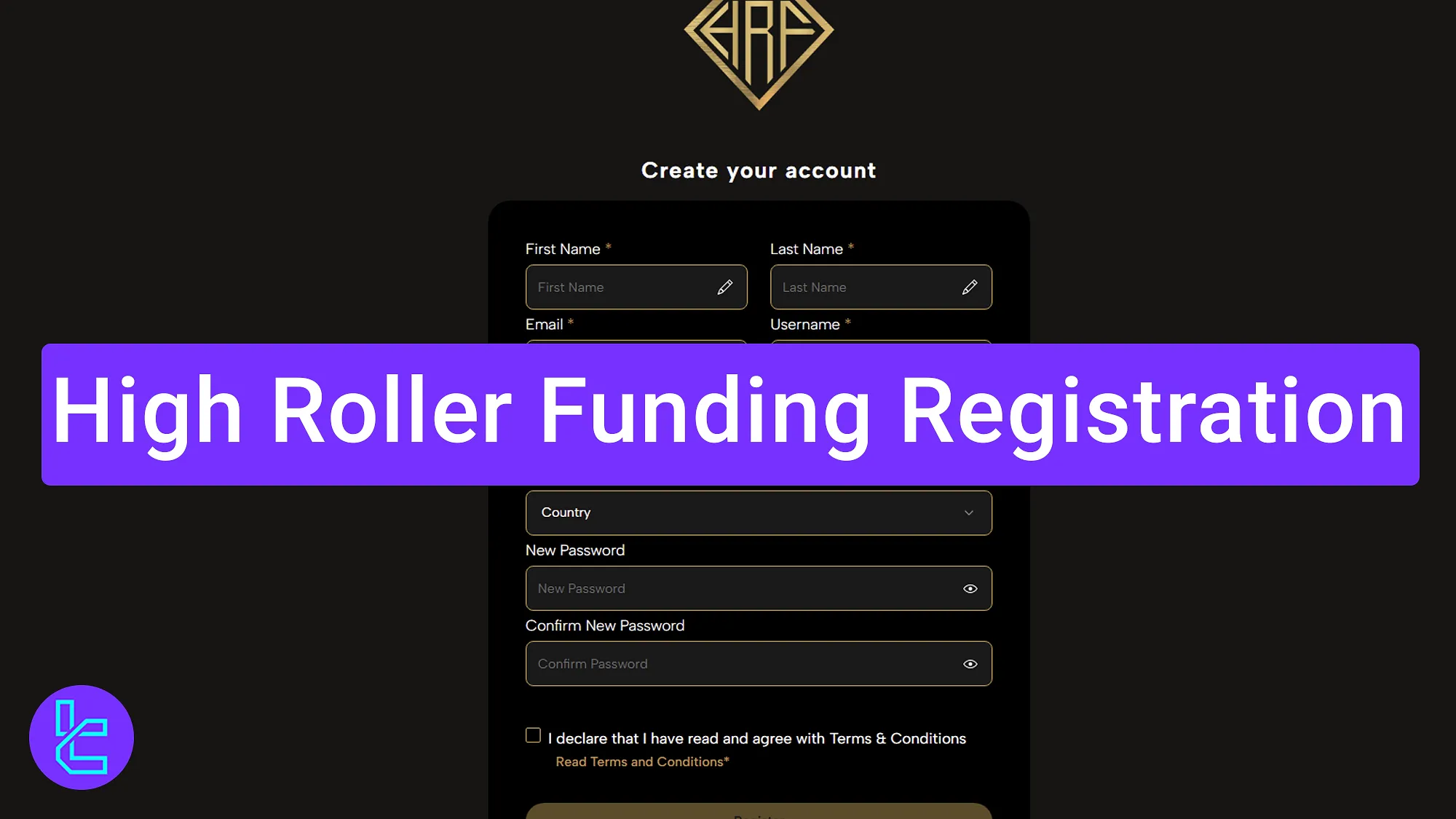 Complete High Roller Funding sign-up