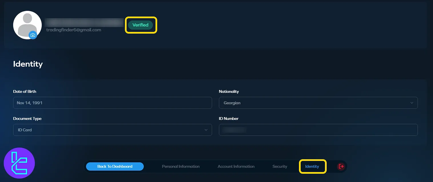 Approved badge status after finishing the Optimal Traders ID confirmation