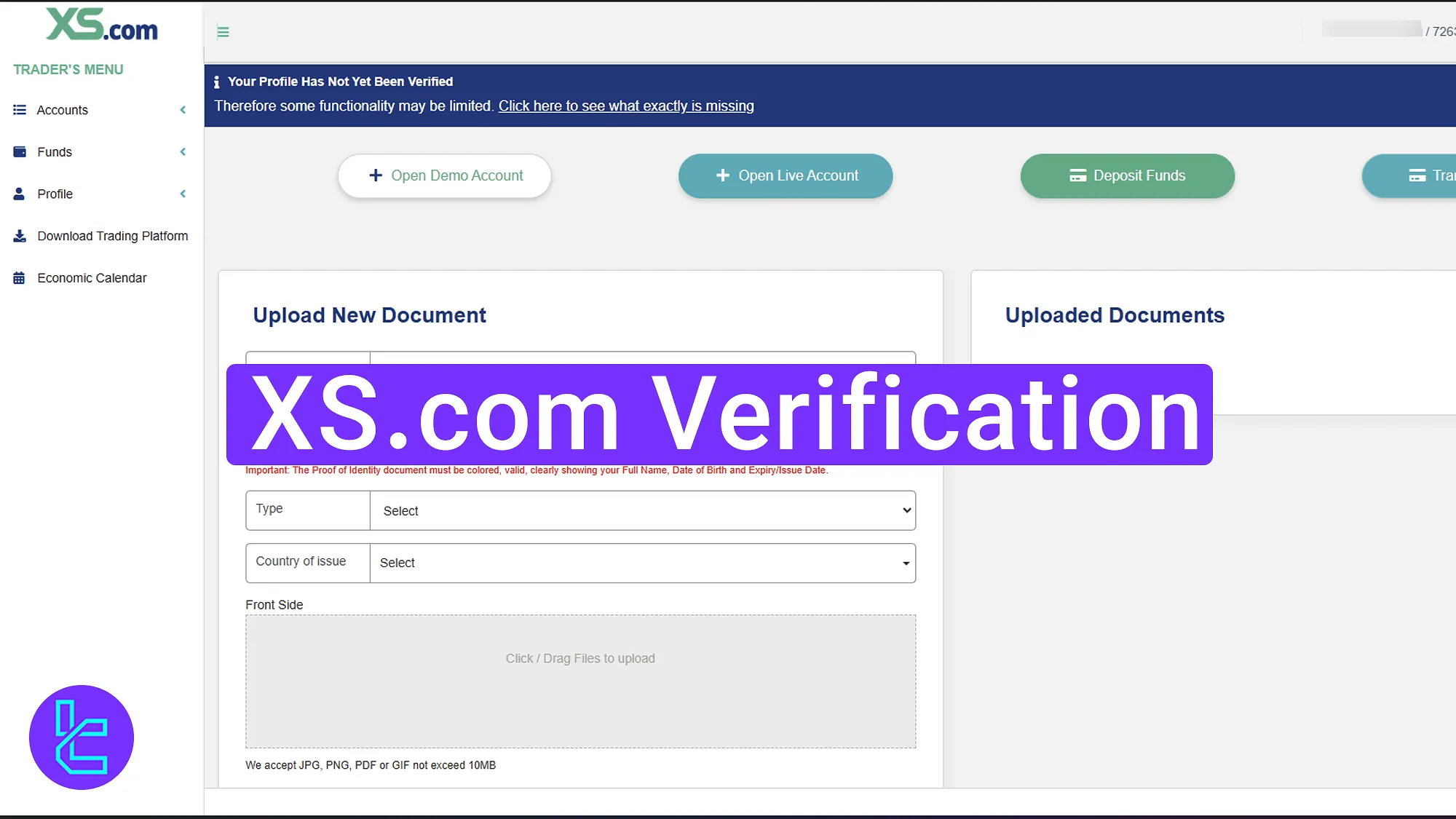 XS.com trader validation