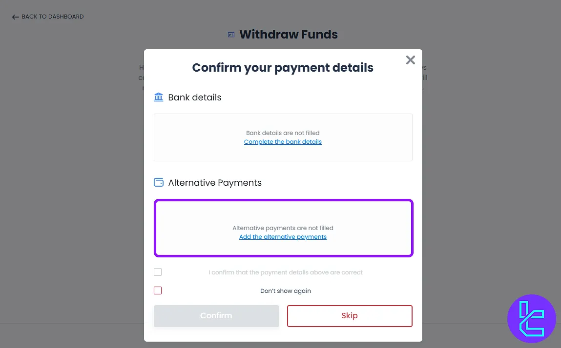 Add wallet address for HYCM TRC20 payout