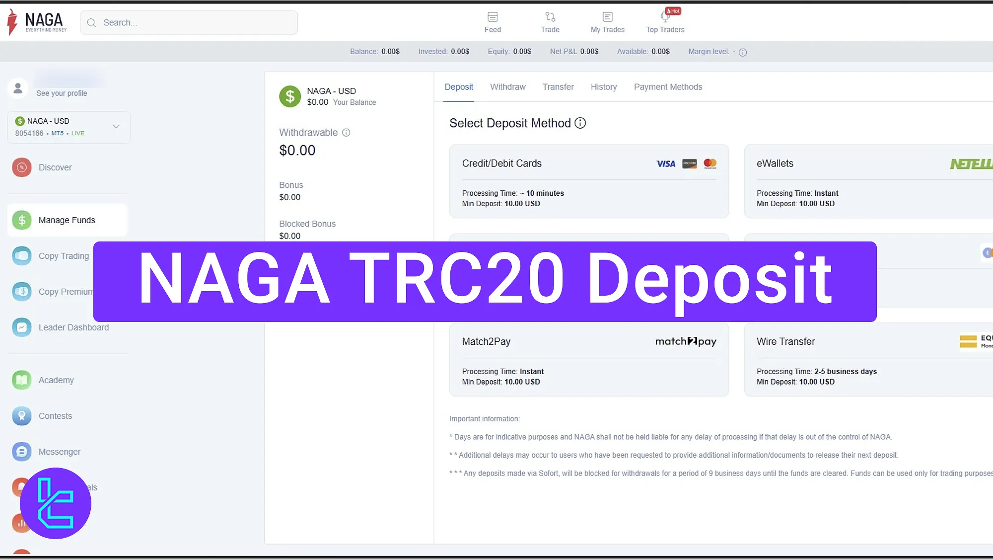 NAGA TRC20 Deposit 2025 [Complete in 10 Minutes with Minimum of $10]