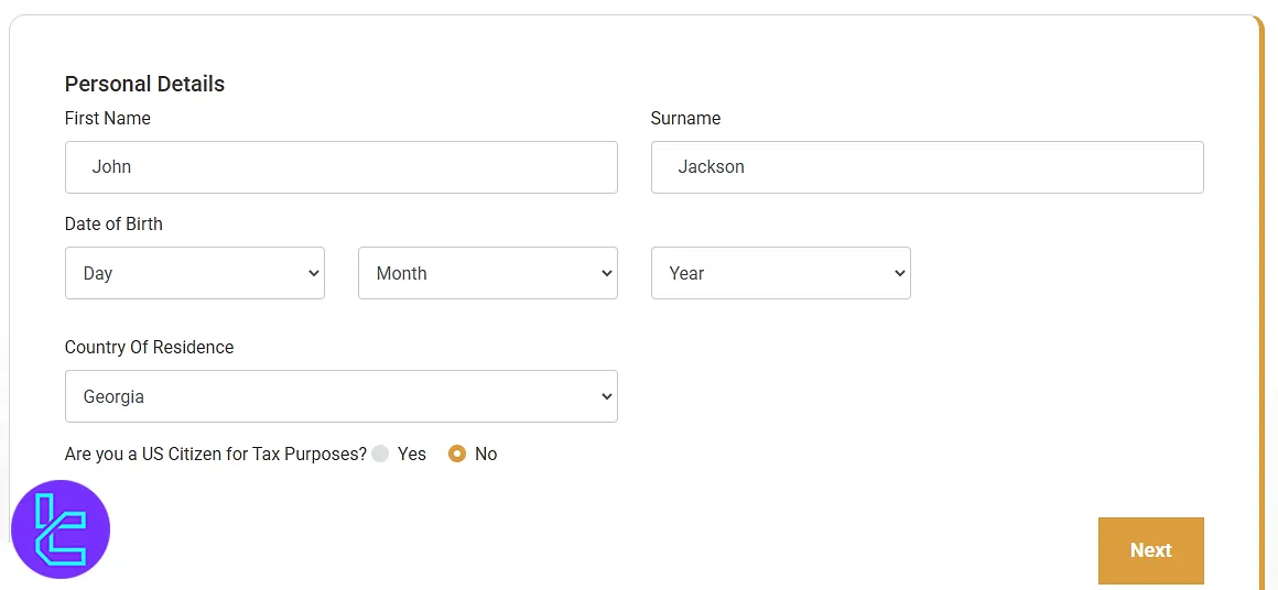 Form showing additional details required for Decode Global registration