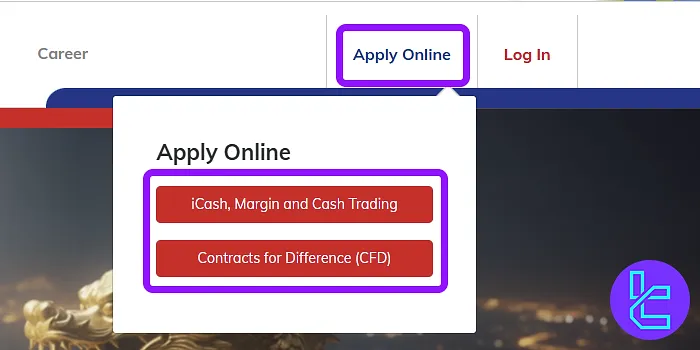 Navigating to the CGS International broker website